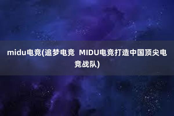 midu电竞(追梦电竞  MIDU电竞打造中国顶尖电竞战队)