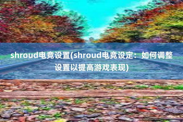 shroud电竞设置(shroud电竞设定：如何调整设置以提高游戏表现)