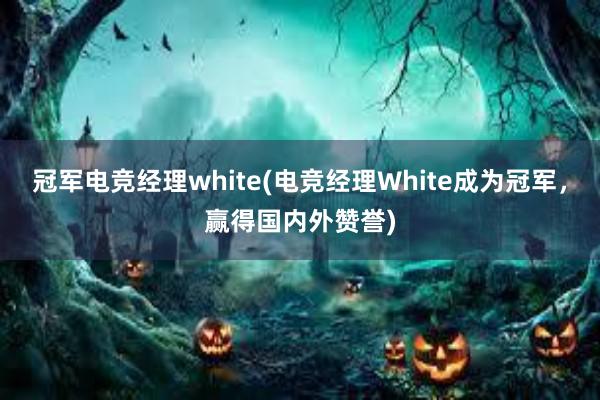 冠军电竞经理white(电竞经理White成为冠军，赢得国内外赞誉)