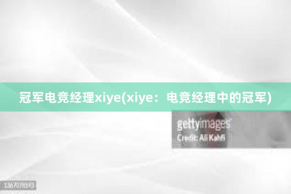 冠军电竞经理xiye(xiye：电竞经理中的冠军)