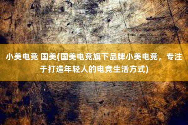 小美电竞 国美(国美电竞旗下品牌小美电竞，专注于打造年轻人的电竞生活方式)