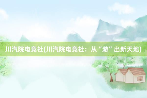 川汽院电竞社(川汽院电竞社：从“游”出新天地)