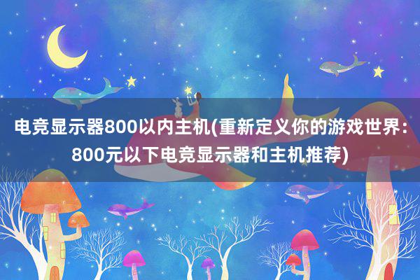 电竞显示器800以内主机(重新定义你的游戏世界：800元以下电竞显示器和主机推荐)