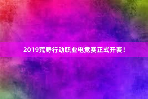 2019荒野行动职业电竞赛正式开赛！