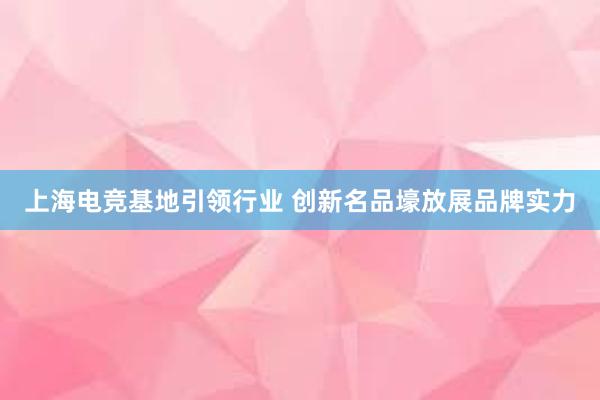 上海电竞基地引领行业 创新名品壕放展品牌实力