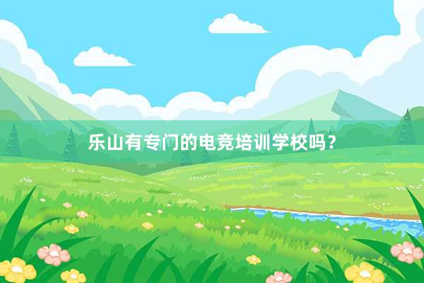 乐山有专门的电竞培训学校吗？